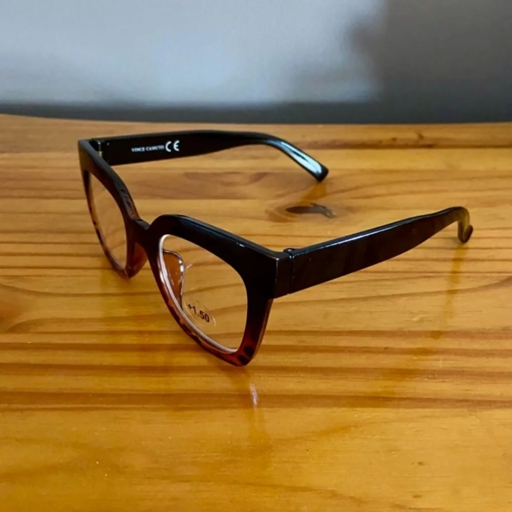 Vince Camuto Brown Tortoiseshell Cat-Eye Readers +1.50. New